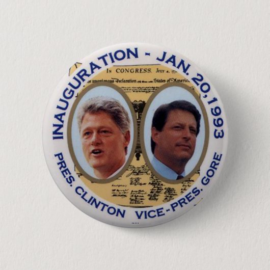 Clinton-Gore '93 Inauguration jugaat - Button (Voorkant)