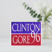 Clinton Gore 96 Afgesteld ontwerp Briefkaart (Staand voorkant)