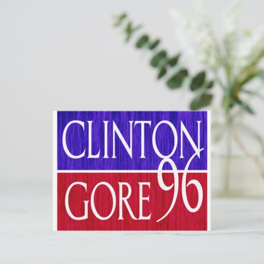 Clinton Gore 96 Afgesteld ontwerp Briefkaart (Staand voorkant)
