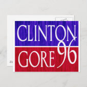 Clinton Gore 96 Afgesteld ontwerp Briefkaart (Voorkant / Achterkant)