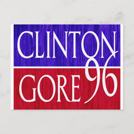 Clinton Gore 96 Afgesteld ontwerp Briefkaart (Voorkant)