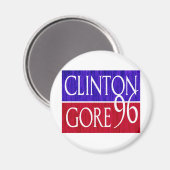 Clinton Gore 96 Afgesteld ontwerp Magneet (Voorkant / Achterkant)