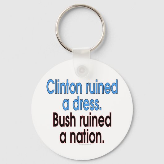 Clinton heeft een jurk geruïneerd. Struik heeft ee Sleutelhanger (Voorkant)
