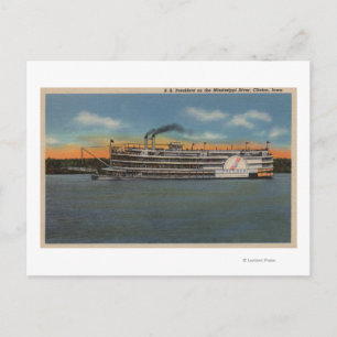 Clinton, IA - Uitzicht van S.S.President Briefkaart