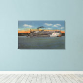 Clinton, IA - Uitzicht van S.S.President Canvas Afdruk (Insitu (Houten vloer))