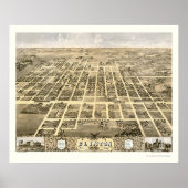 Clinton, IL Panorama - 1869 Poster (Voorkant)