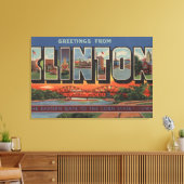 Clinton, IowaLarge Letter ScenesClinton, IA Canvas Afdruk (Insitu (Woonkamer))