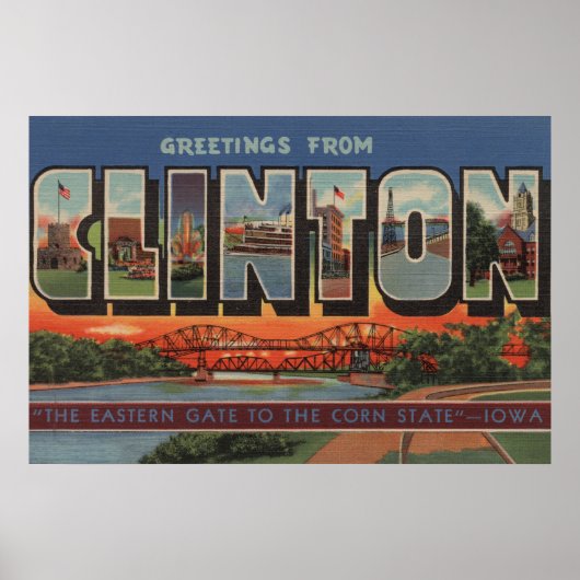 Clinton, IowaLarge Letter ScenesClinton, IA Poster (Voorkant)