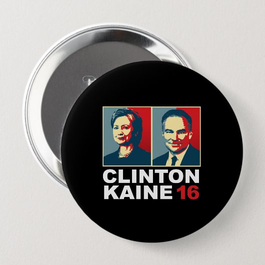 Clinton Kaine 16 - Posterized — Ronde Button 4,0 Cm (Voorkant /achterkant)