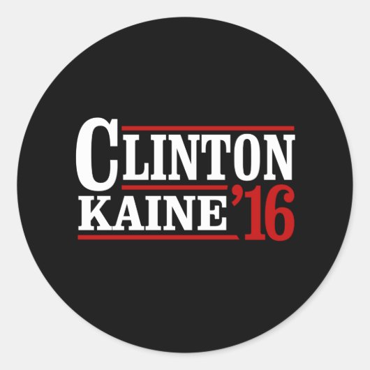 Clinton Kaine 2016 - Retro-bord — Ronde Sticker (Voorkant)