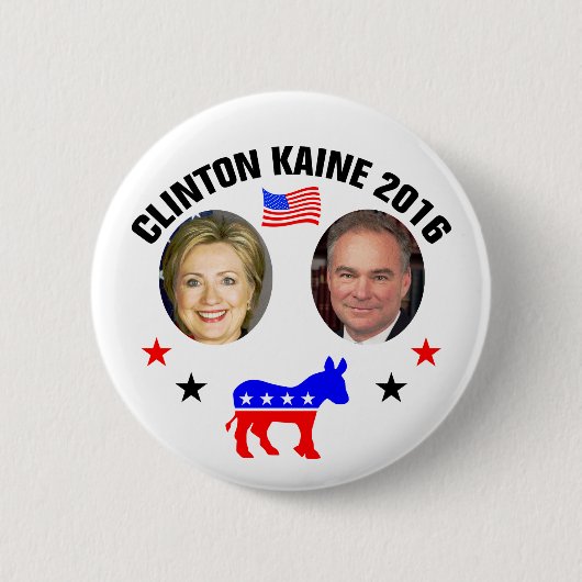 CLINTON KAINE 2016 RONDE BUTTON 5,7 CM (Voorkant)