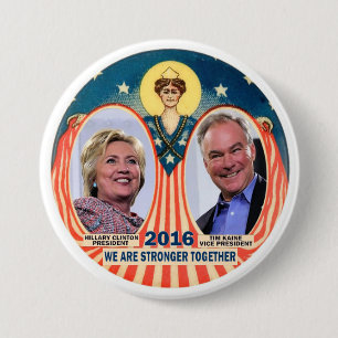 Clinton/Kaine 2016 Ronde Button 7,6 Cm