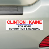 Clinton Kaine Corruptie en Schandaal Bumpersticker (Op auto)