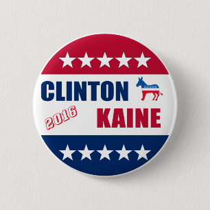 Clinton Kaine   Verkiezing 2016 Ronde Button 5,7 Cm