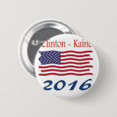 Clinton Kaine waving Ronde Button 5,7 Cm (Voorkant /achterkant)