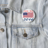 Clinton Kaine waving Ronde Button 5,7 Cm (In situ)