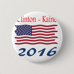 Clinton Kaine waving Ronde Button 5,7 Cm