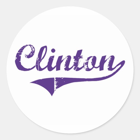 Clinton Louisiana Classic Design Ronde Sticker (Voorkant)