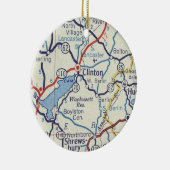 Clinton MA  Map Keramisch Ornament (Rechts)