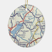 Clinton MA  Map Keramisch Ornament (Links)