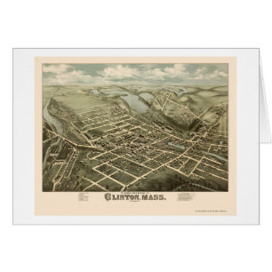 Clinton, MA Panoramic Map - 1876