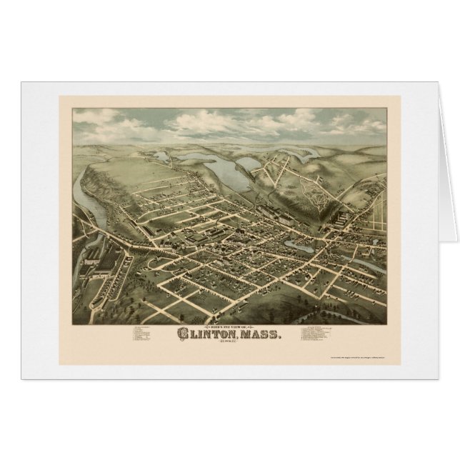 Clinton, MA Panoramic Map - 1876 (Voorkant Horizontaal)