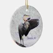 Clinton, NJ Great Blue Heron Keramisch Ornament (Rechts)