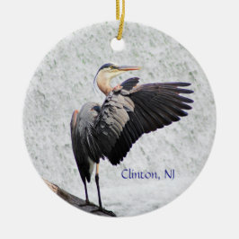 Clinton, NJ Great Blue Heron Keramisch Ornament