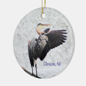 Clinton, NJ Great Blue Heron Keramisch Ornament (Links)