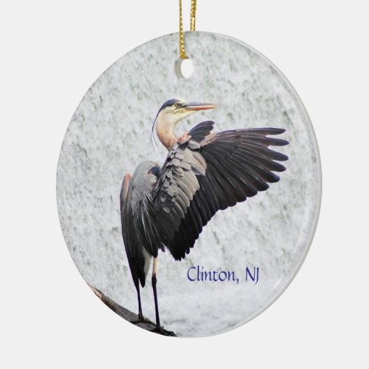 Clinton, NJ Great Blue Heron Keramisch Ornament (Links)