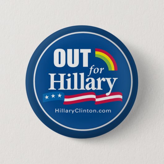 Clinton "OUT" Button Gay (Voorkant)