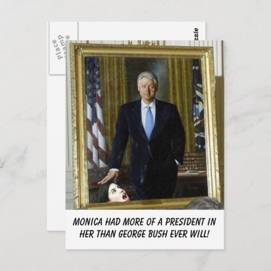 clinton_portrait_monica, Monica had meer van een p Briefkaart (Voorkant / Achterkant)