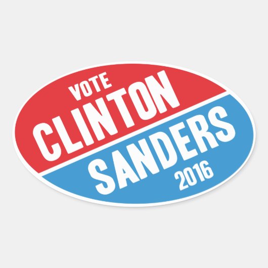 Clinton Sanders Bumpersticker Ovale Sticker (Voorkant)
