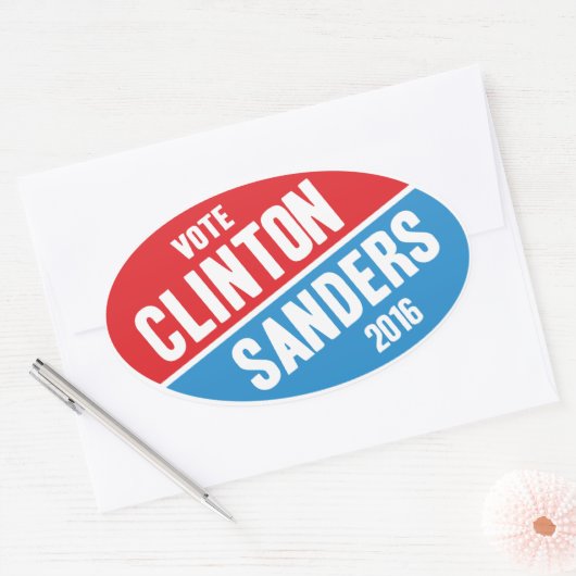 Clinton Sanders Bumpersticker Ovale Sticker (Envelop)