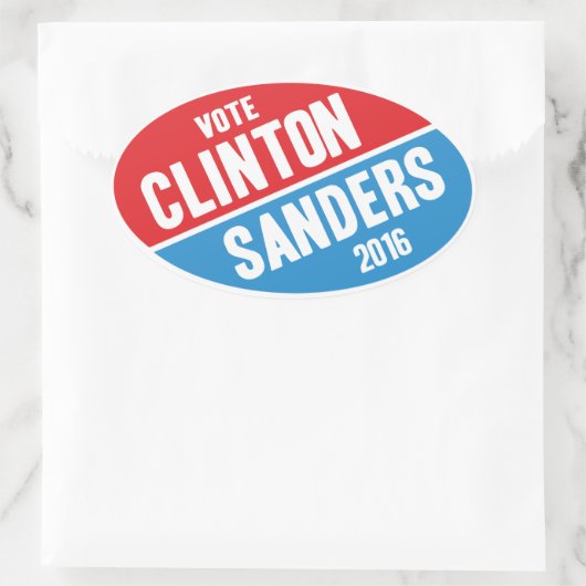 Clinton Sanders Bumpersticker Ovale Sticker (Tas)