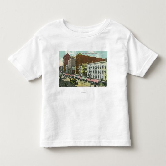 Clinton Street Uitzicht van Main Street Kinder Shirts (Voorkant)