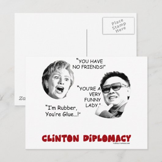 clintondiplomatie3 briefkaart (Voorkant / Achterkant)
