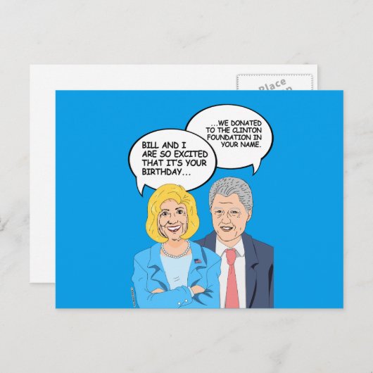 Clintons Verjaardag Kaart - We doneerden aan de Cl (Voorkant / Achterkant)