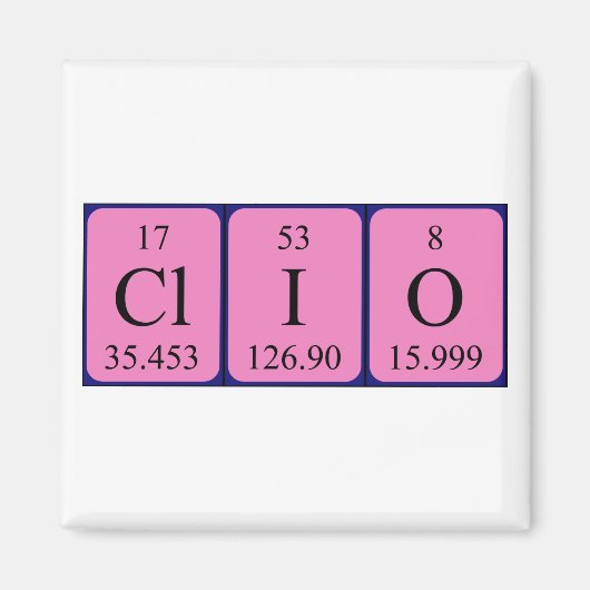 Clio periodieke tabelnaam magneet (Voorkant)