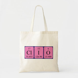 Clio periodieke table name canvas tas