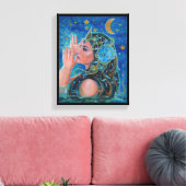 Clio Zeemeermin met gouden accenten van Renee Lavo Canvas Afdruk (Insitu (Woonkamer))