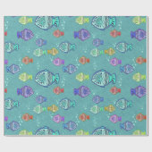 Clip Art Fish Pattern + jouw ideeën Cadeaupapier (Vlak)