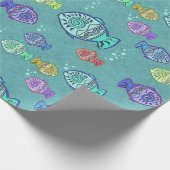 Clip Art Fish Pattern + jouw ideeën Cadeaupapier (Hoek)