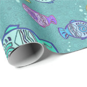 Clip Art Fish Pattern + jouw ideeën Cadeaupapier (Rol Hoek)