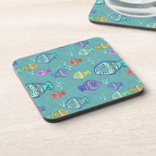 Clip Art Fish Pattern + jouw ideeën Drankjes Onderzetter (Linkerzijde)