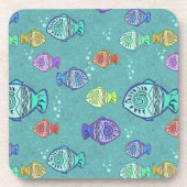 Clip Art Fish Pattern + jouw ideeën Drankjes Onderzetter (Voorkant)