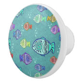 Clip Art Fish Pattern + jouw ideeën Keramische Knop (Rechts)