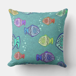 Clip Art Fish Pattern + jouw ideeën Kussen