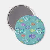 Clip Art Fish Pattern + jouw ideeën Magneet (Voorkant / Achterkant)