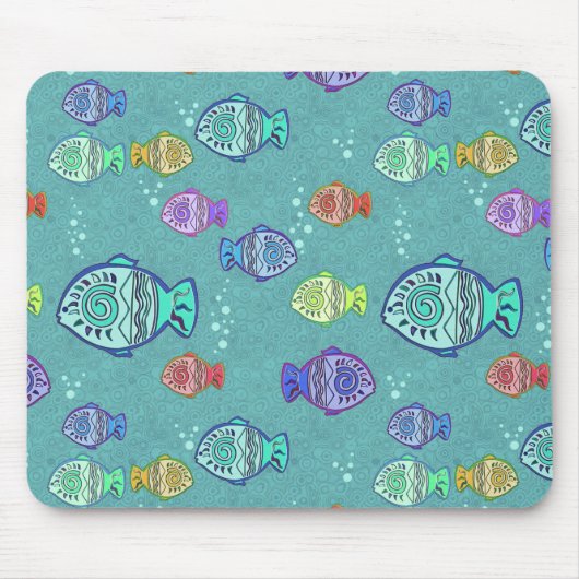 Clip Art Fish Pattern + jouw ideeën Muismat (Voorkant)